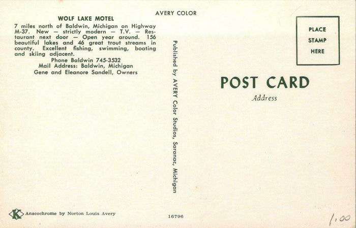Day Star Motel at Wolf Lake (Wolf Lake Motel) - Old Postcard Photo